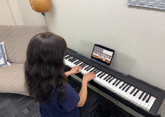オンラインピアノレッスン受講の様子